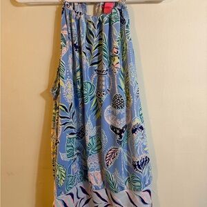 Lilly Pulitzer Tropical Blue and Pink Blouse